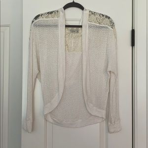 Hooded Cardigan with Lace Detail